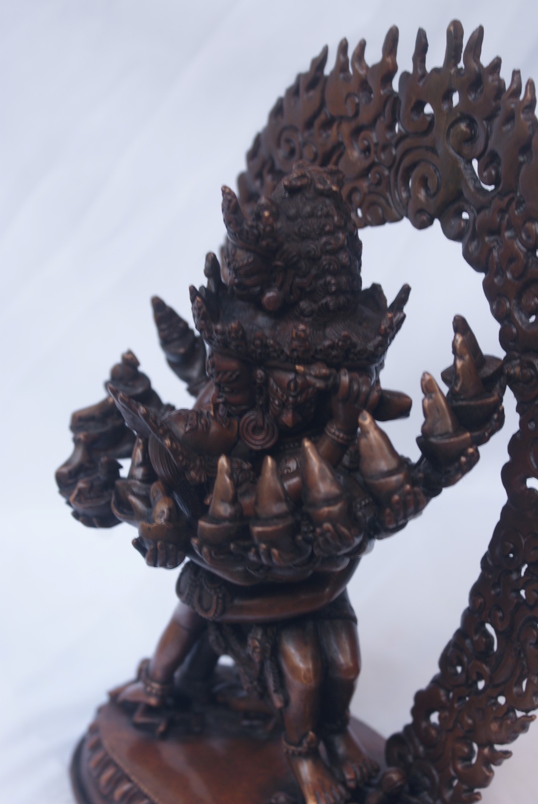 Buddhist Statue Of Hevajra, chocolate Oxidized, old Post, remakable