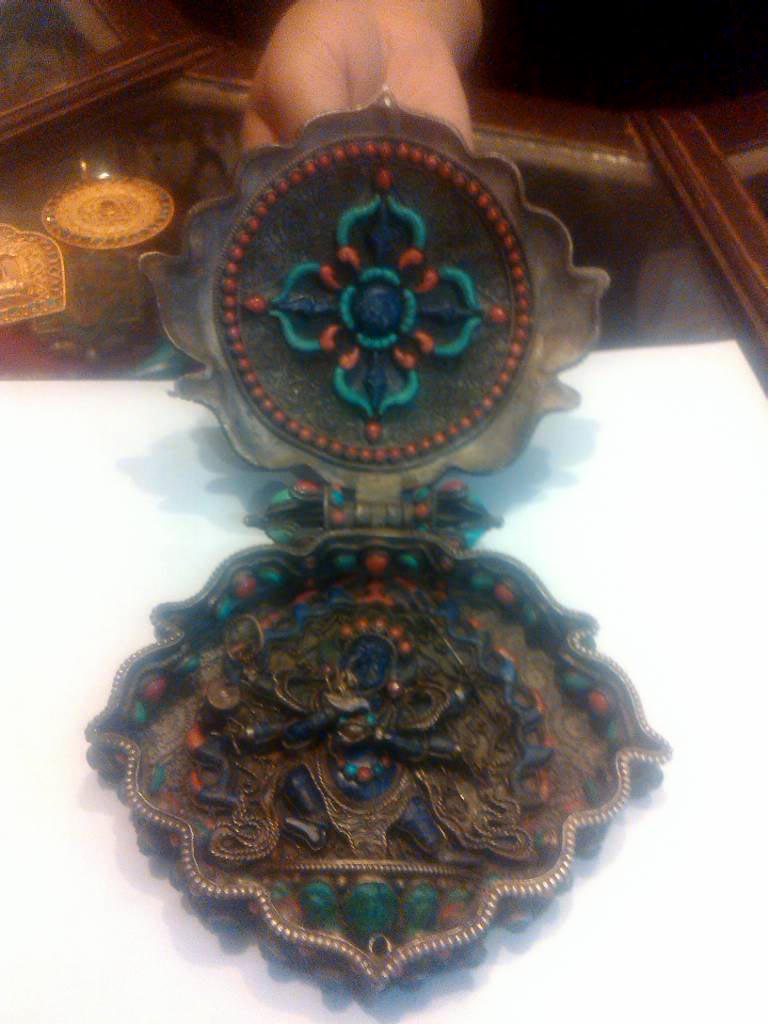 Old Tibetan Cheppu Ghau With Mahakala Inside