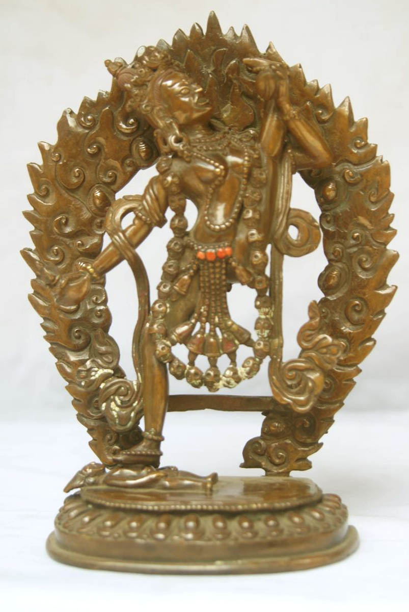 Buddhist Statue Of Vajra Yogini, chocolate Oxidized, sold