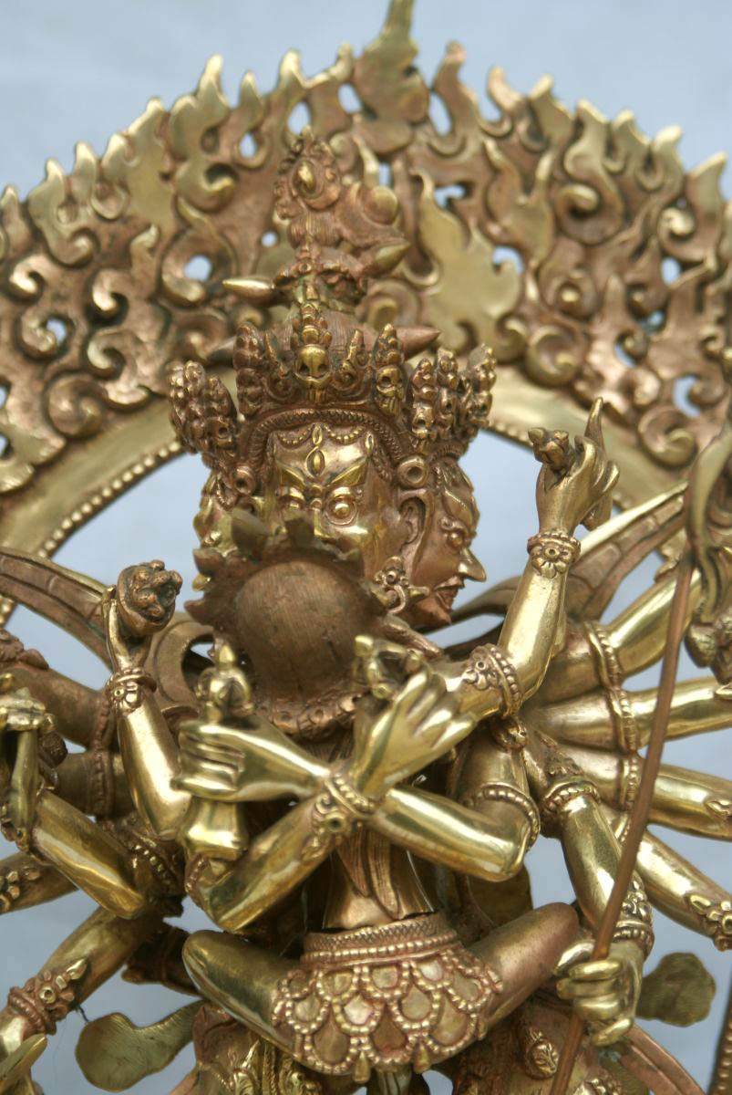Chakrasamvara - Heruka Statue, Natural Finishing, old Post, remakable