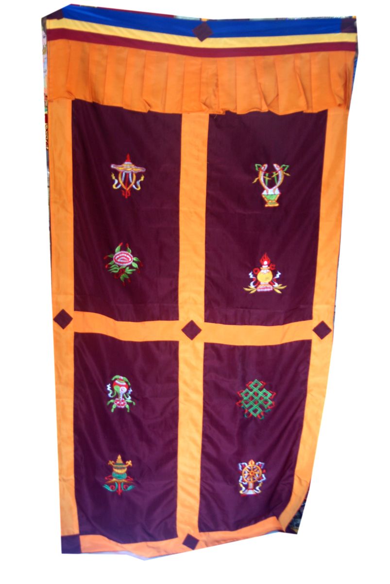Ashtamangala Tibetan Door Curtain | Price: US$30 | Flag, Khada ...