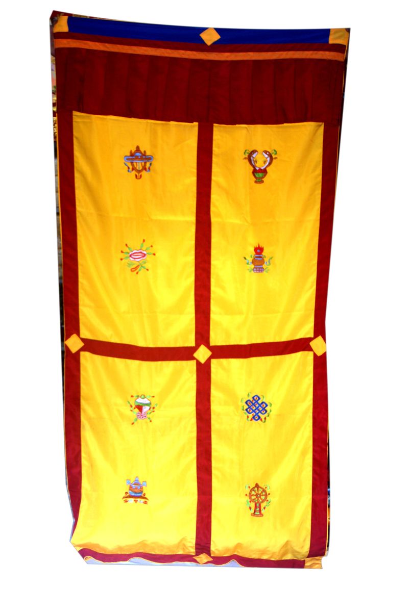 Ashtamangala Tibetan Door Curtain | Price: US$30 | Flag, Khada ...