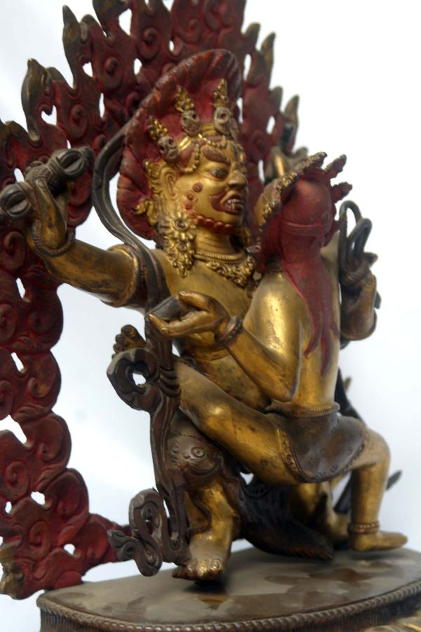 Vajrapani With Consort, shakti, Yab-yum partly Gold Plated, sold
