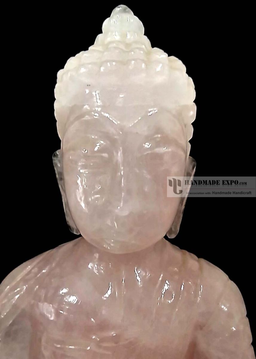 Rose Quartz Shakyamuni Buddha Statue
