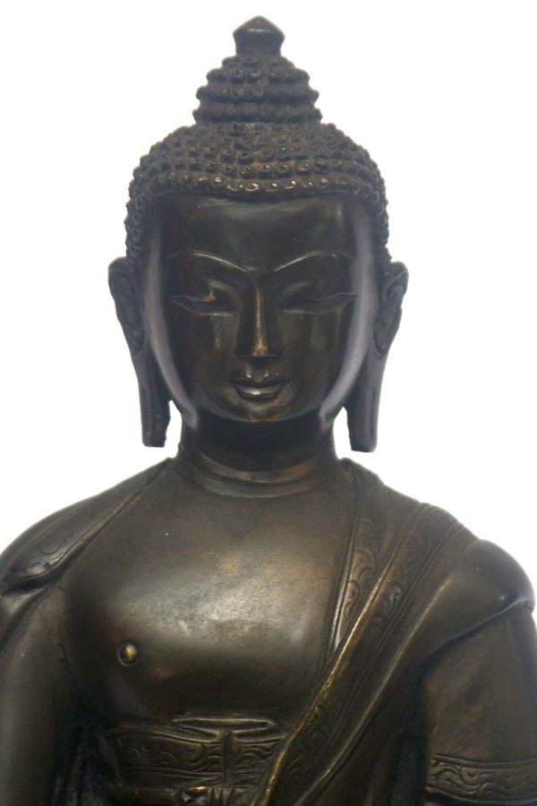 Amitabha Buddha Statue, Chocolate Oxidized