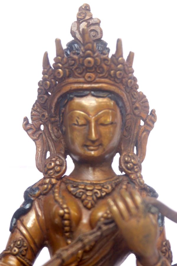 Statue Of Saraswati copper Oxidized