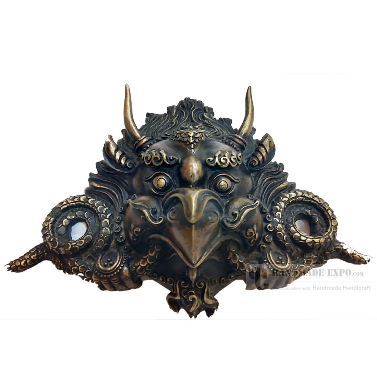 Garuda Metal Mask, 20 by 15 cm, made by Brass, Tibetan Mask, Metal Mask