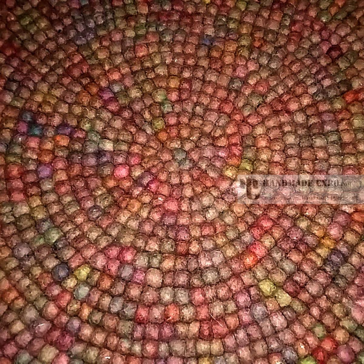 Felt Ball Brown Rug / Carpet stone Color