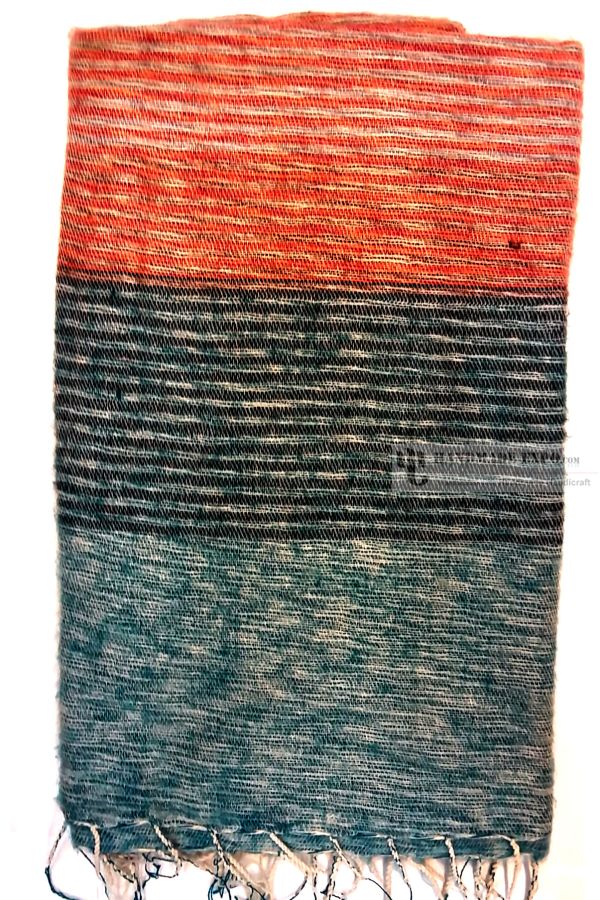 Yak Wool Shawl, Nepali Acrylic Hand Loom Shawl, Small Stripe