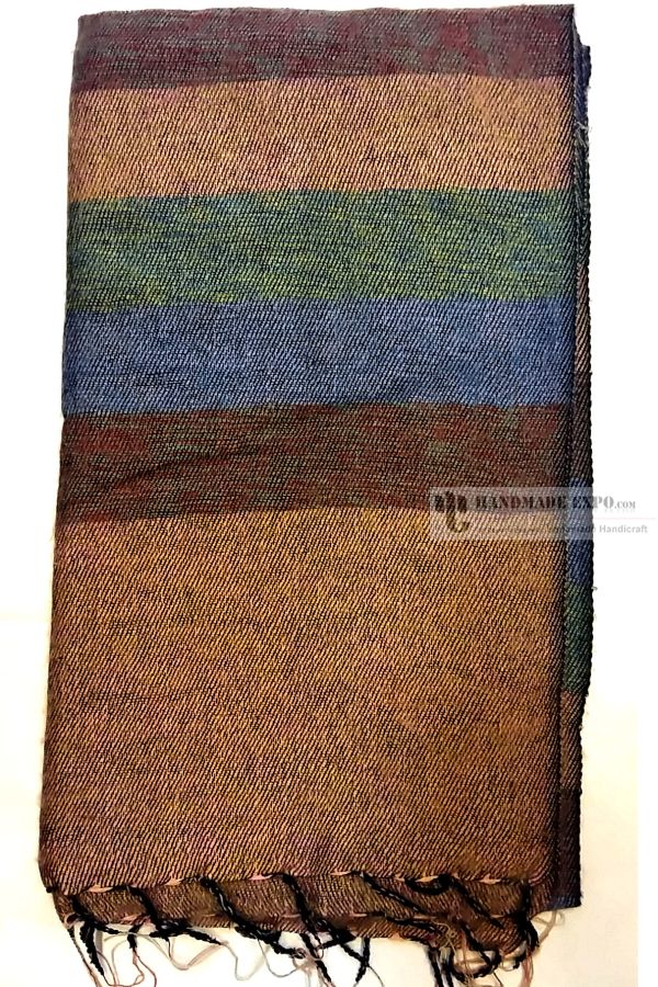 Yak Wool Shawl, Nepali Acrylic Hand Loom Shawl, Stool Size