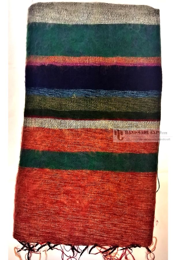 Yak Wool Shawl, Nepali Acrylic Hand Loom Shawl, Large Strip