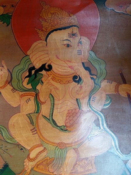 Ganesh Thangka, old Post, remakable