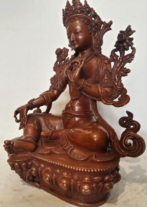 High Quality Green Tara Statue Oxidized