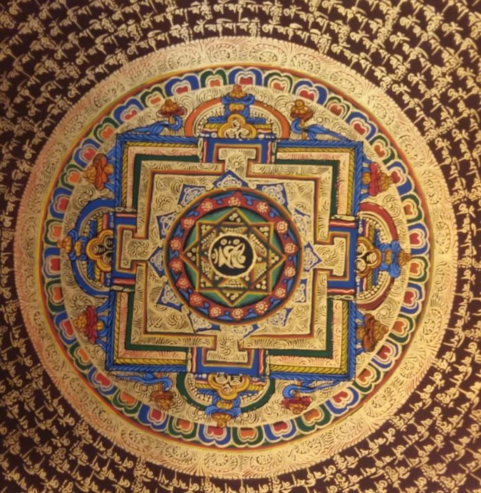 Om Mani Padme Hum Mandala Thangka