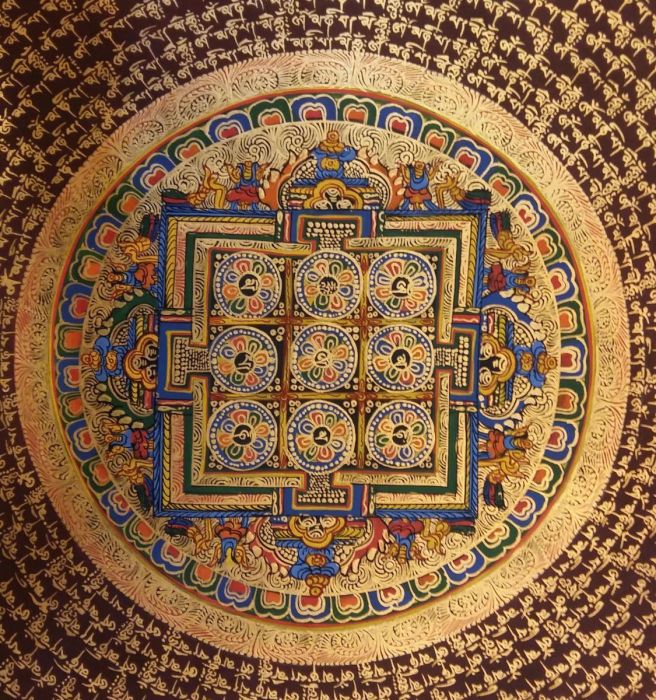 Om Mani Padme Hum Mandala Thangka