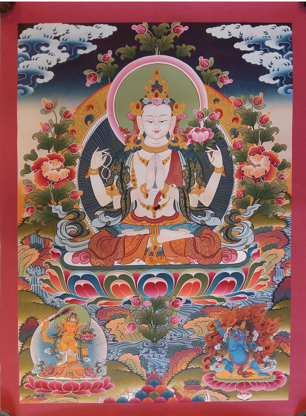 Chenrezig Good Quality Tibetan Thangka Painting