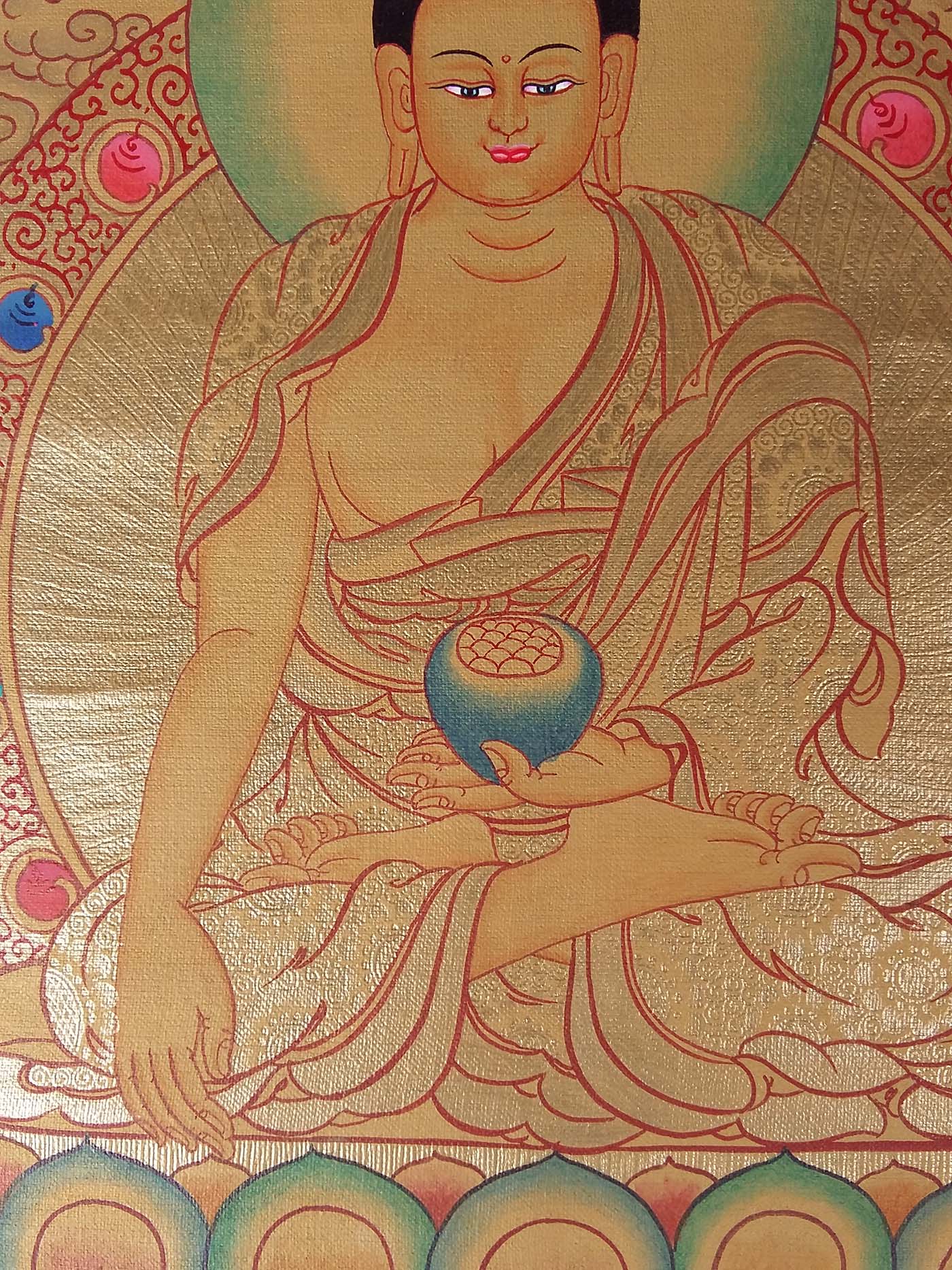 Shakyamuni Buddha Real Gold Thangka