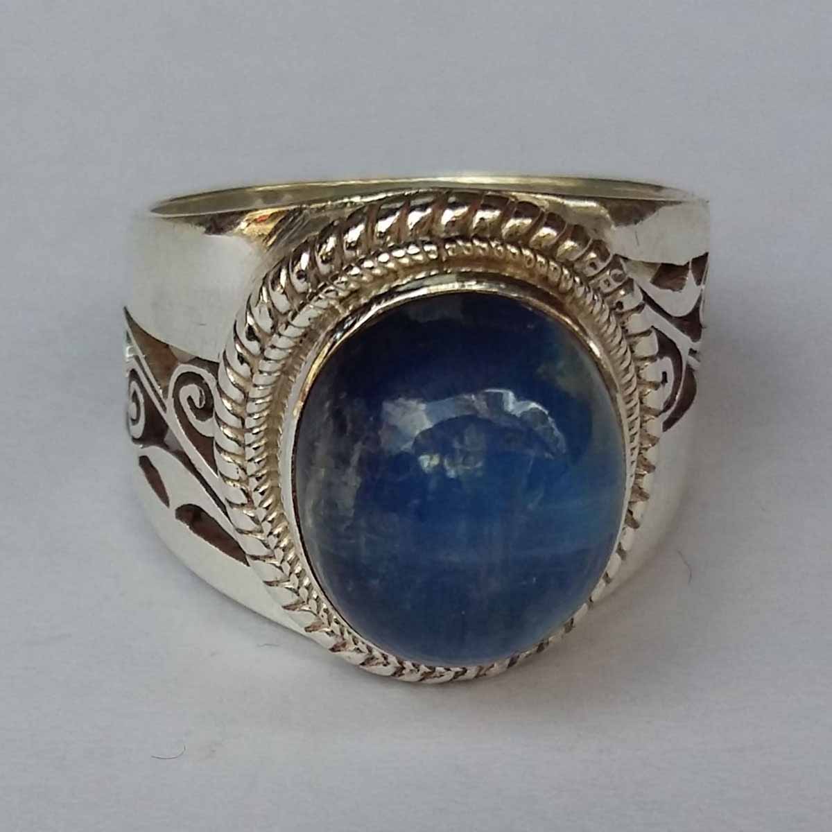 Sterling Silver Ring Rainbow Moonstone