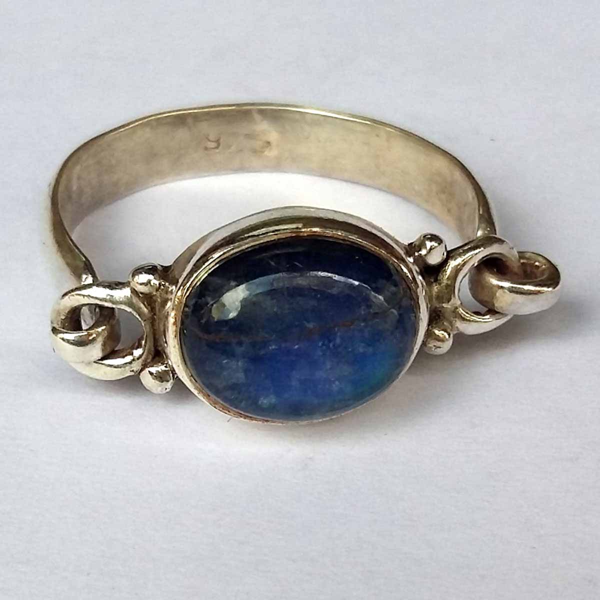 Sterling Silver Ring Rainbow Moonstone