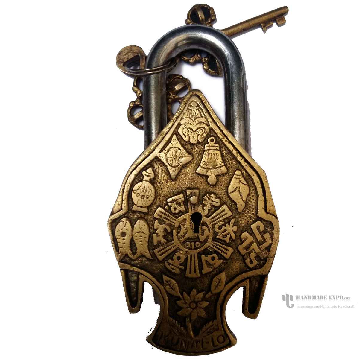 Buddha Head glossy Brass Door Locks