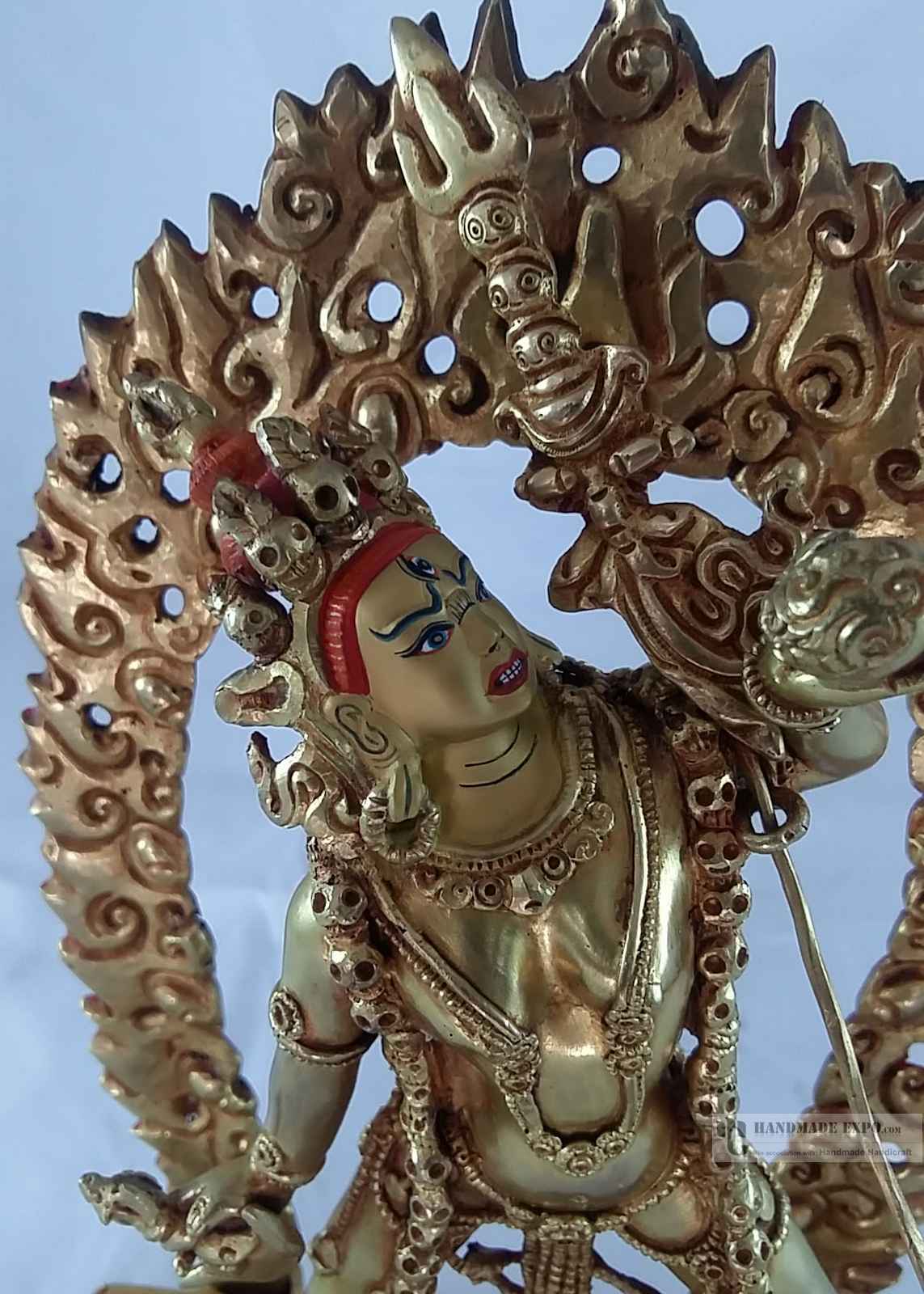 Statue Of Vajrayogini- full Gold Plated, With painted Face