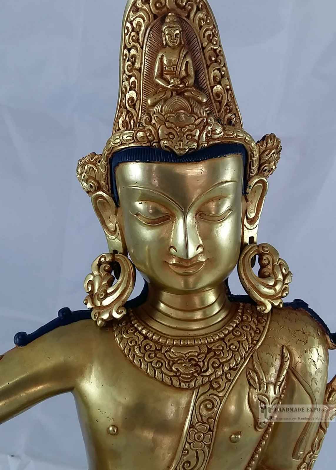 master Quality Statue Of Indra- full Fire Gold Plated