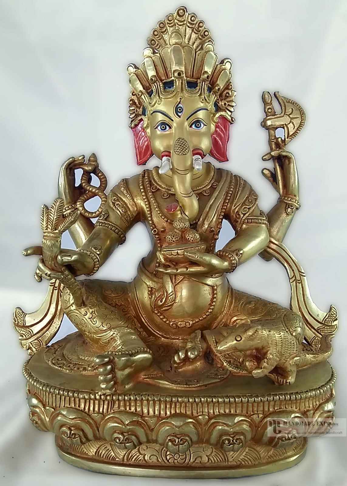 AMULETT aus NEPAL Tolle ALTE Miniatur BUDDHA-GANESHA Statue 