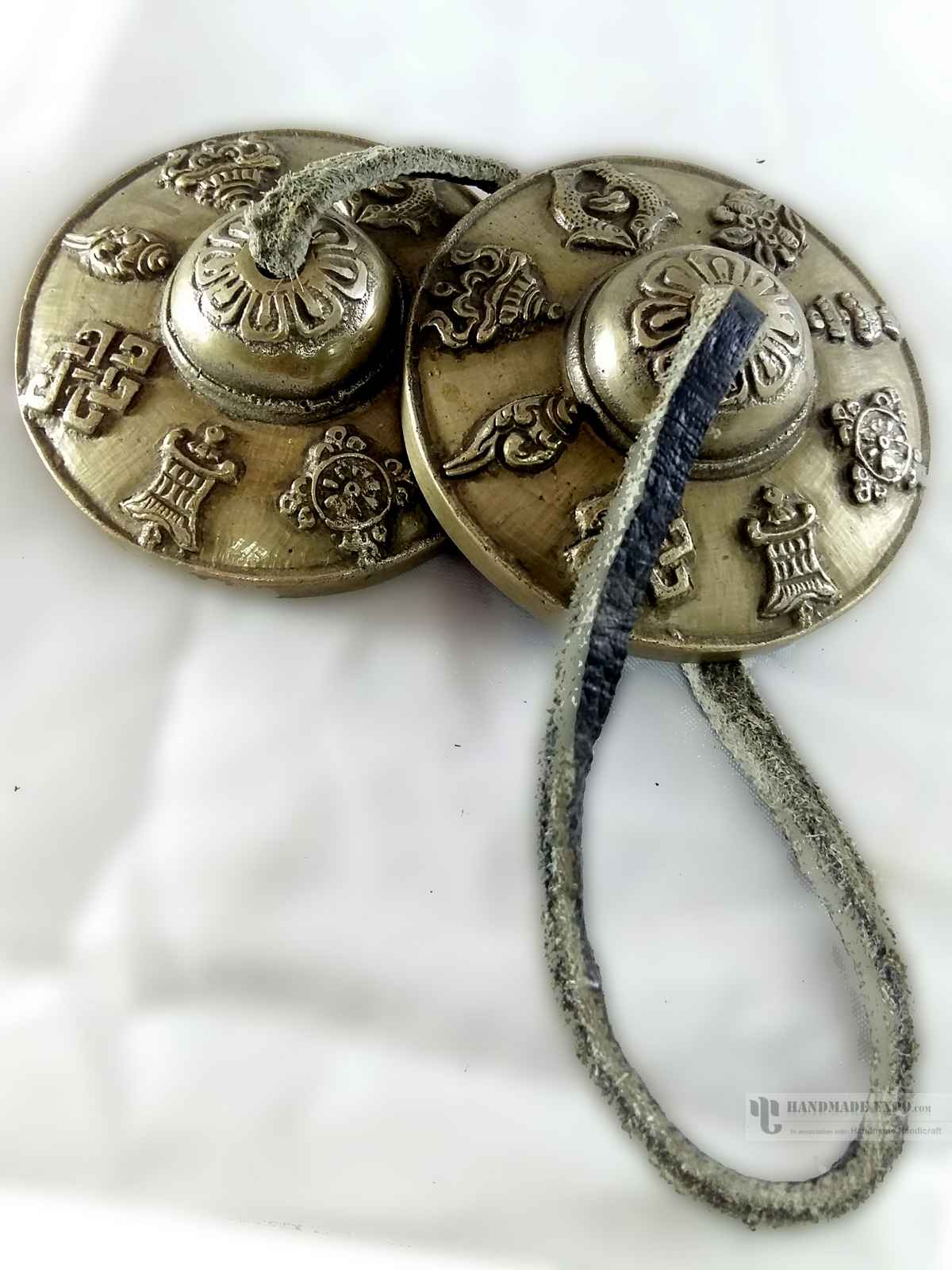 Bronze Tingsha - Om Mani Padme Hum Carved