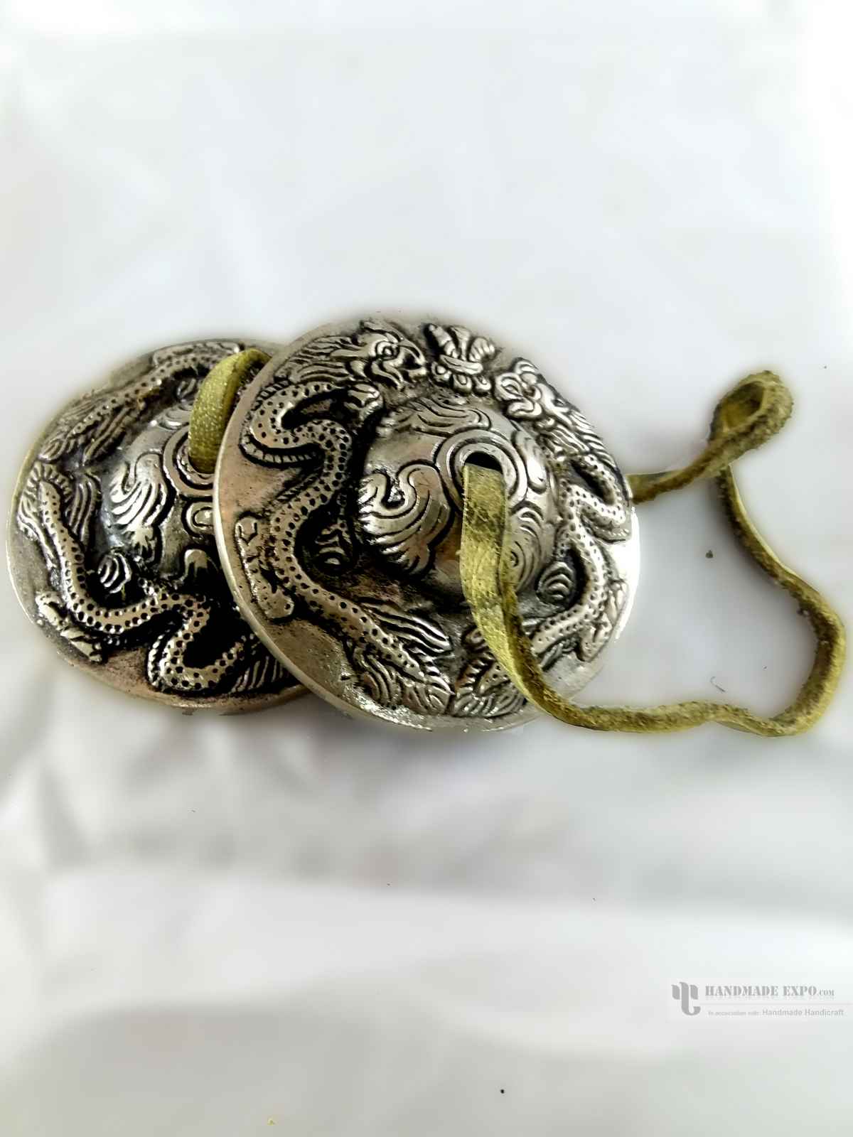 Bronze Tingsha - Dragon Carved