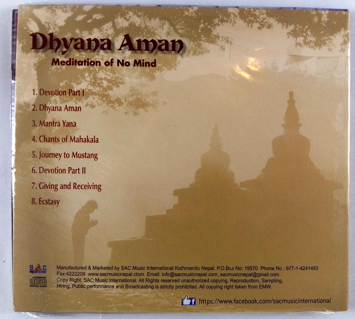 Dhyana Aman meditation Of No Mind - Mantra Audio Cd