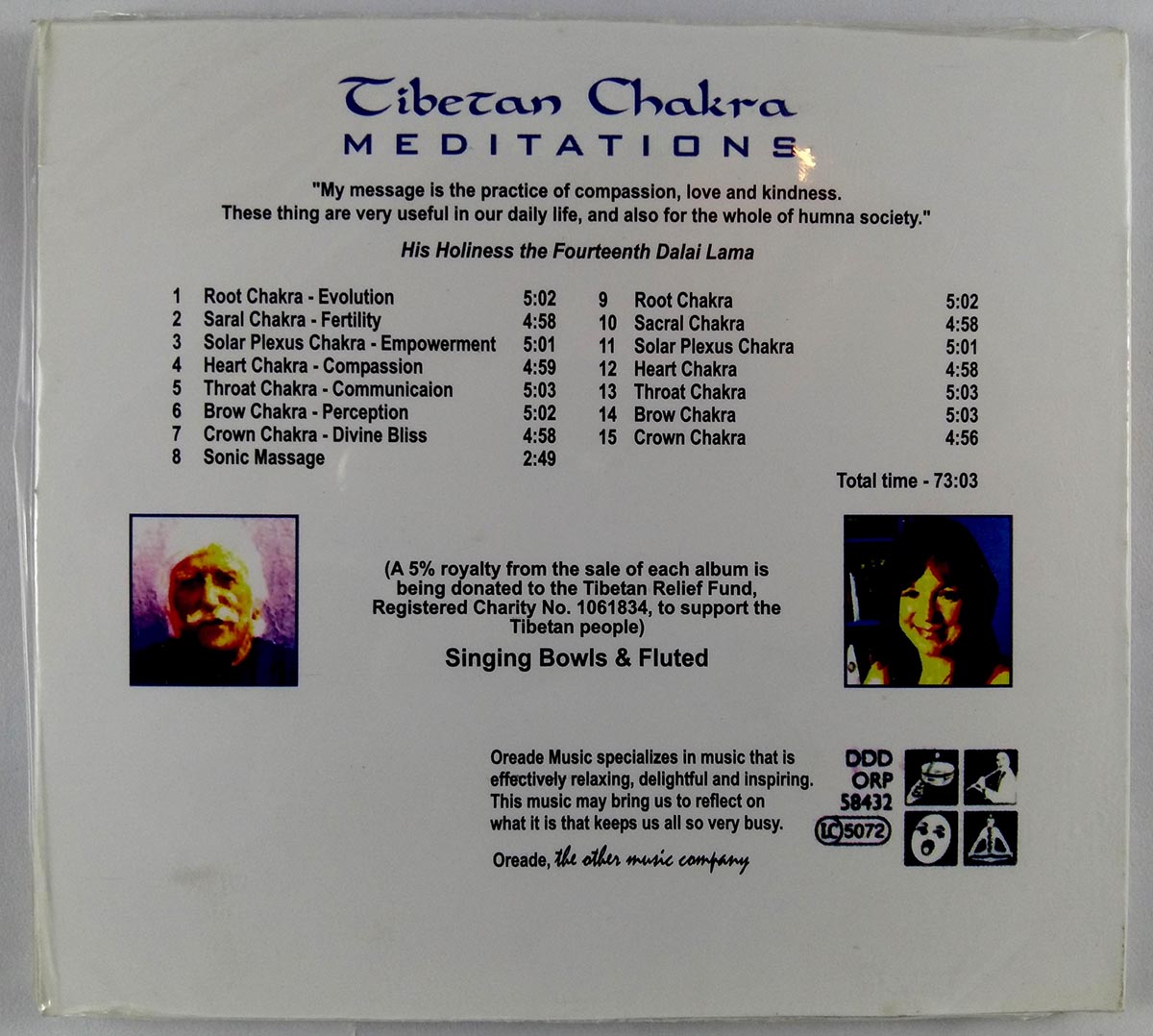 Tibetan Chakra Meditations -mantra Audio Cd