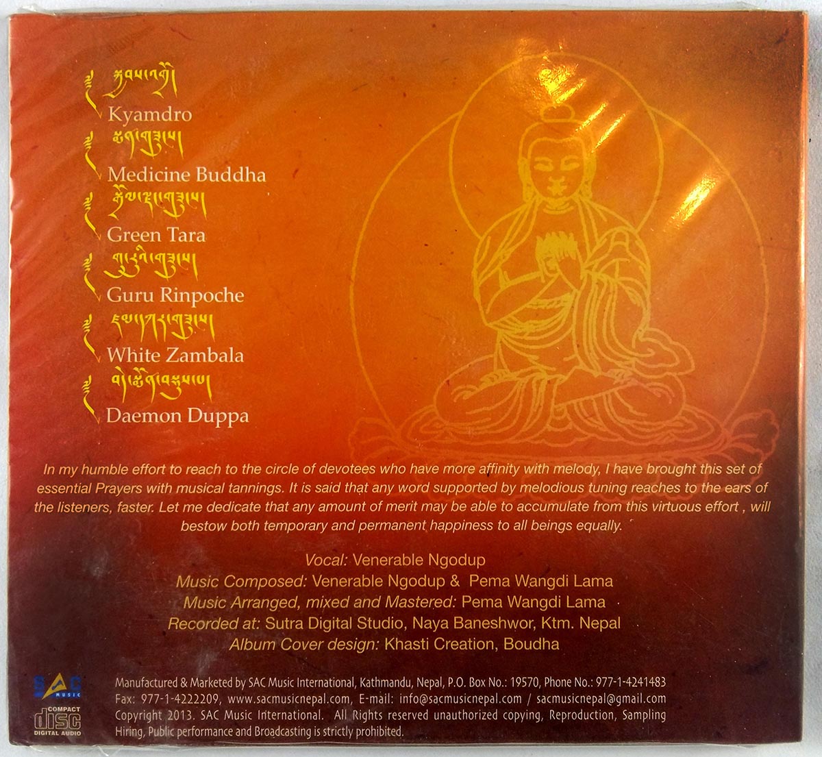 Dharma Chanting of Peaceful Mind - Mantra Audio Cd