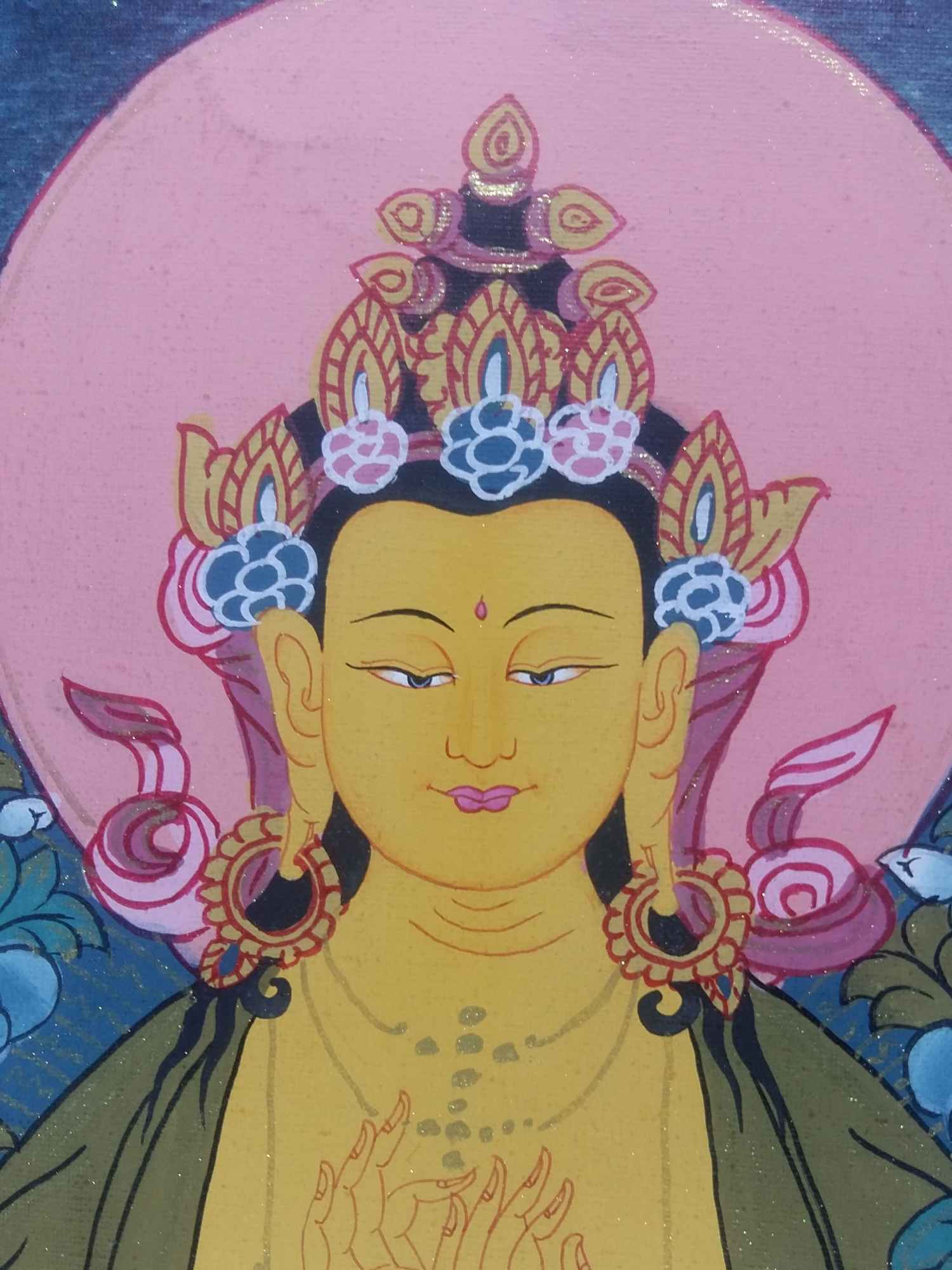 Tibetan Thangka Maitreya <span Style=