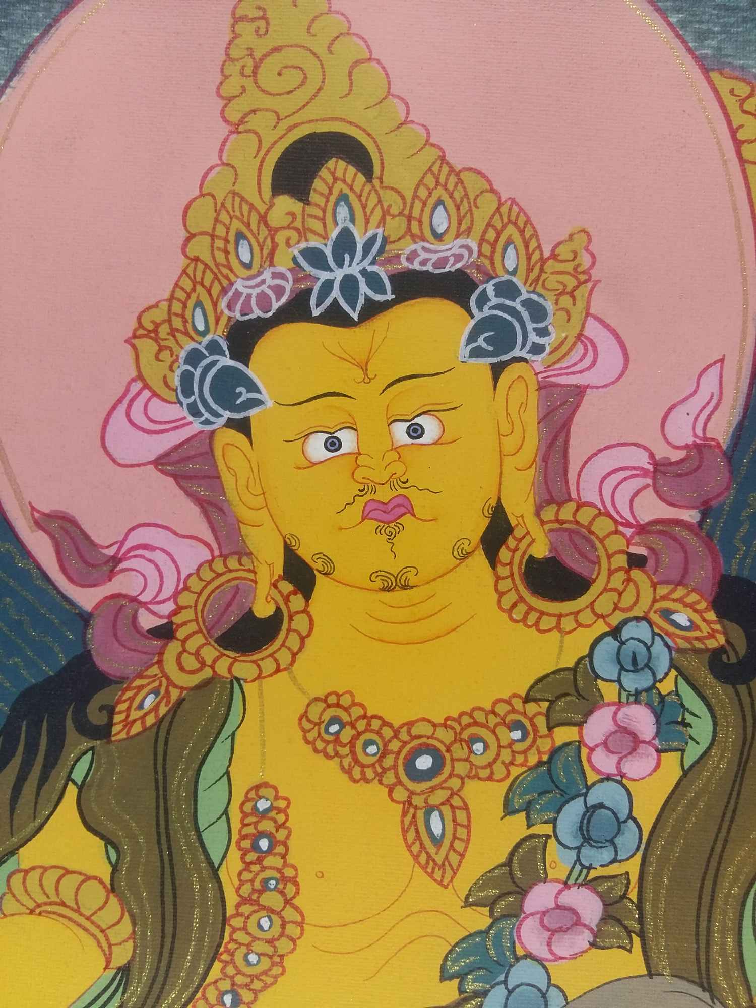 Tibetan Thangka Yellow Jambhala