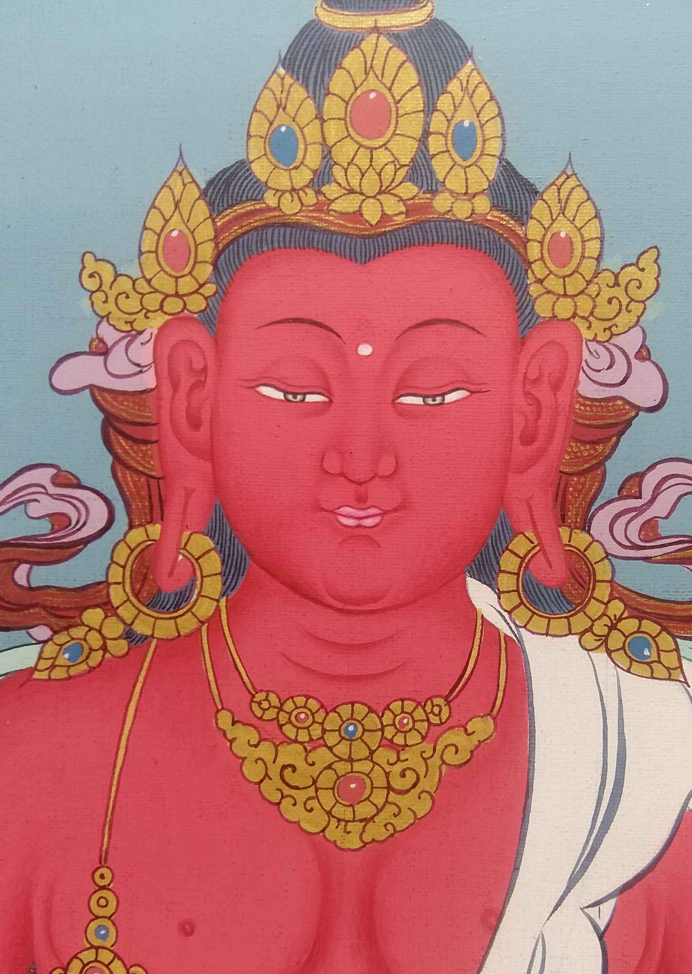 Tibetan Thangka Aparimita amitayus, real Gold, hq, Chepame, Amitayus
