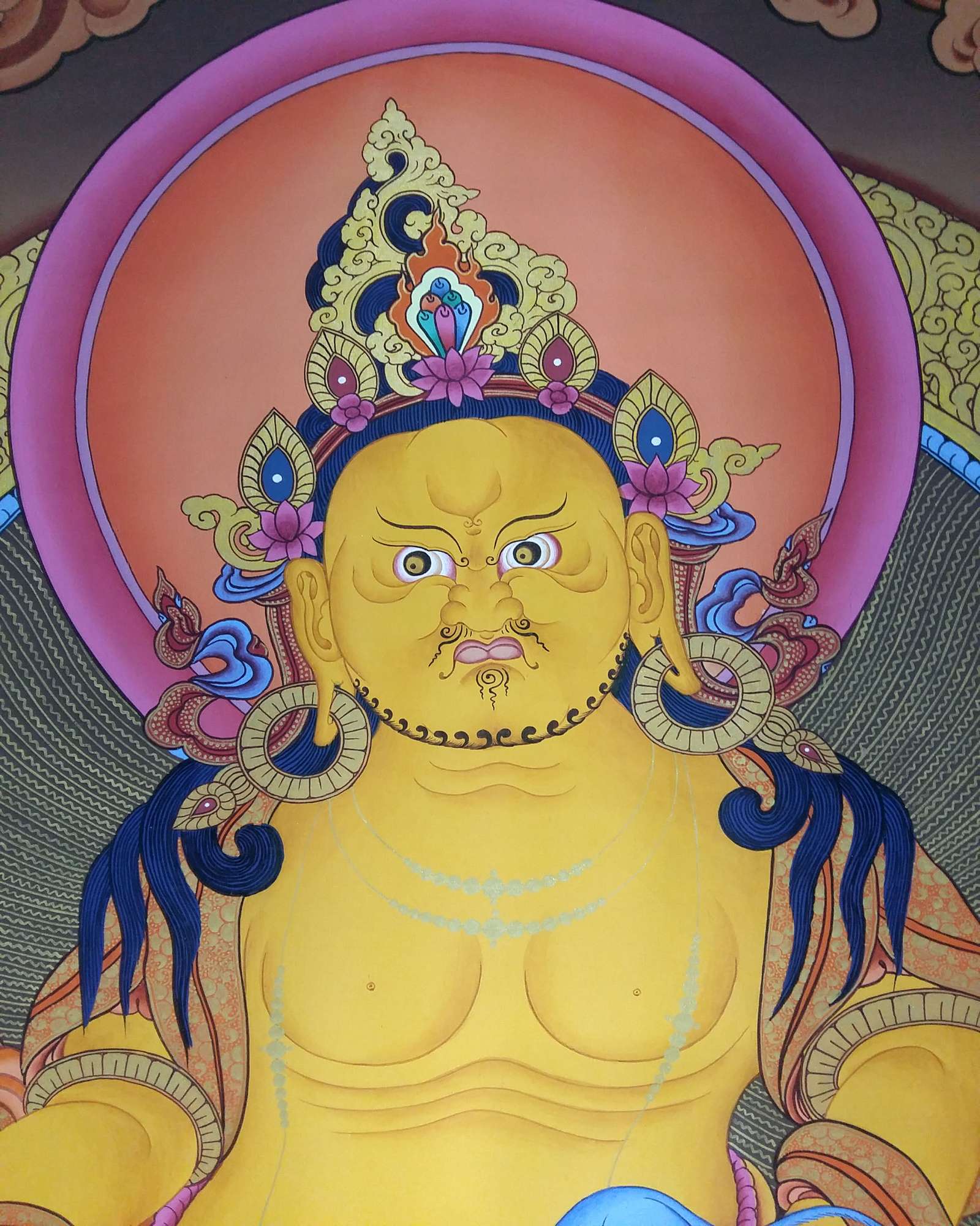 Tibetan Thangka Yellow Jambhala