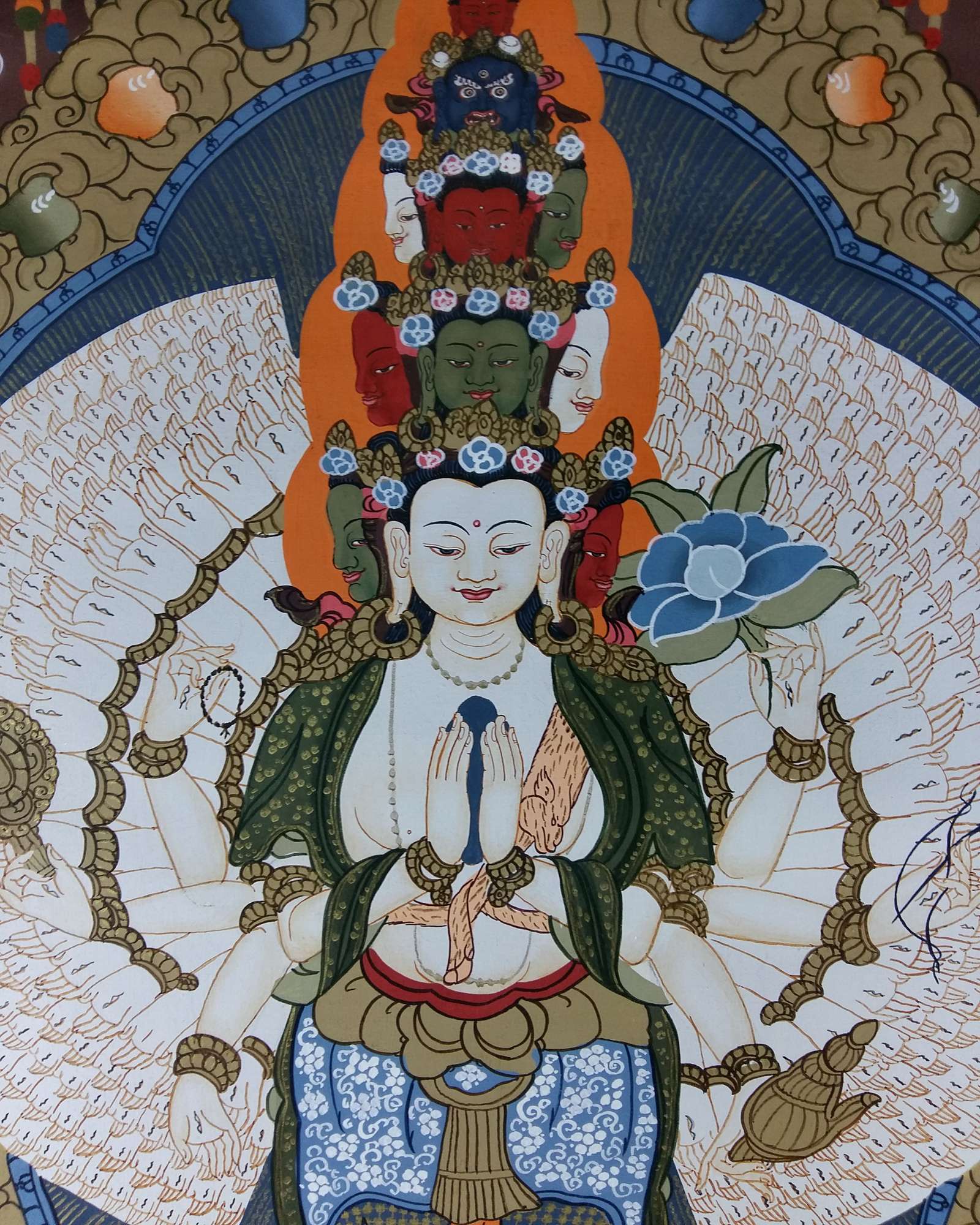 Tibetan Thangka 1000 Arm Avalokiteshvara <span Style=