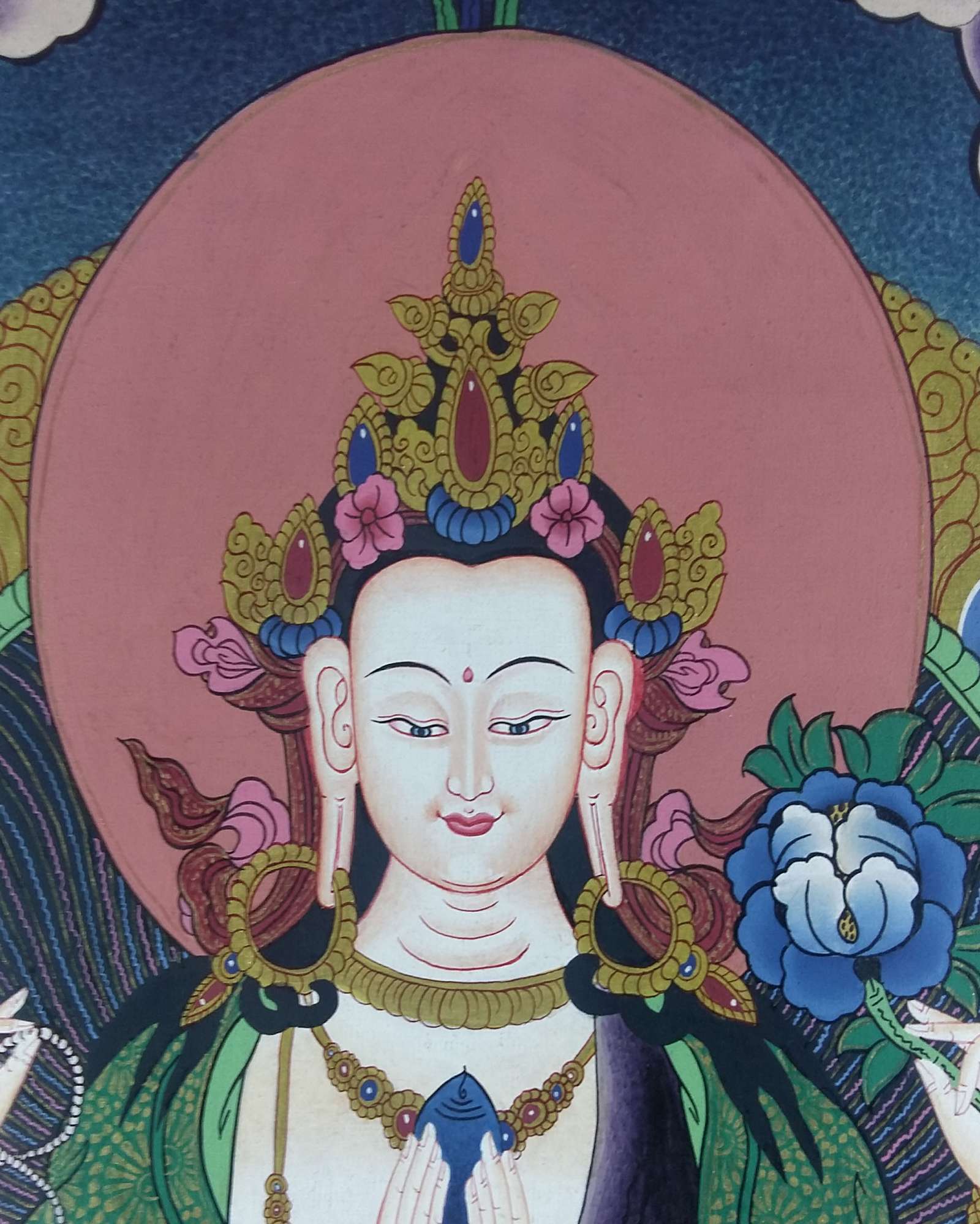 Tibetan Thangka Chenrezig <span Style=