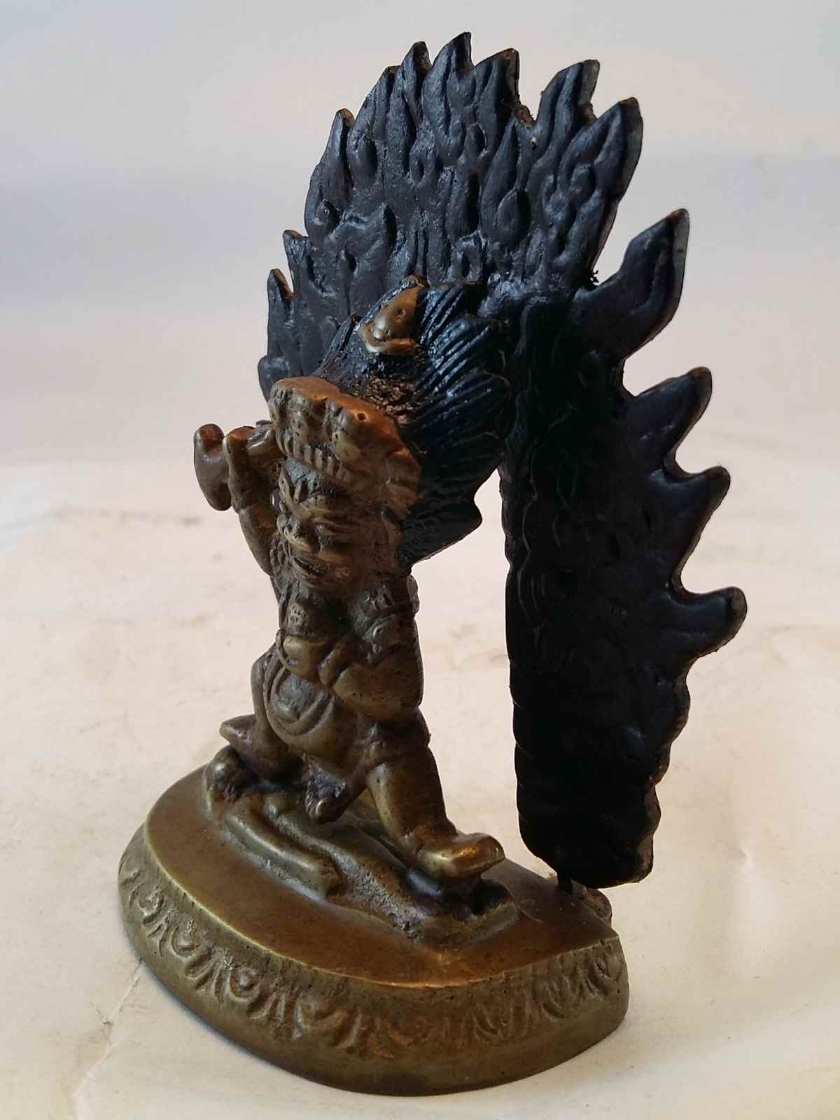 Small Mahakala Two Arms Statue- Black <span Style=