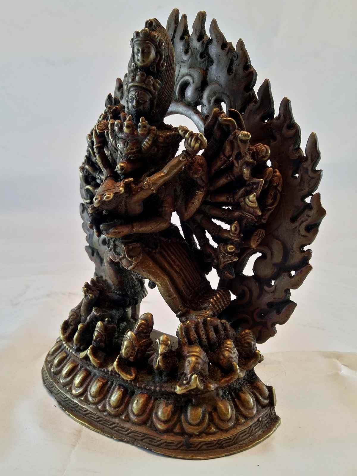 Yamantaka Vajrabhairava- Heruka Statue With Bronze Antique Finishing