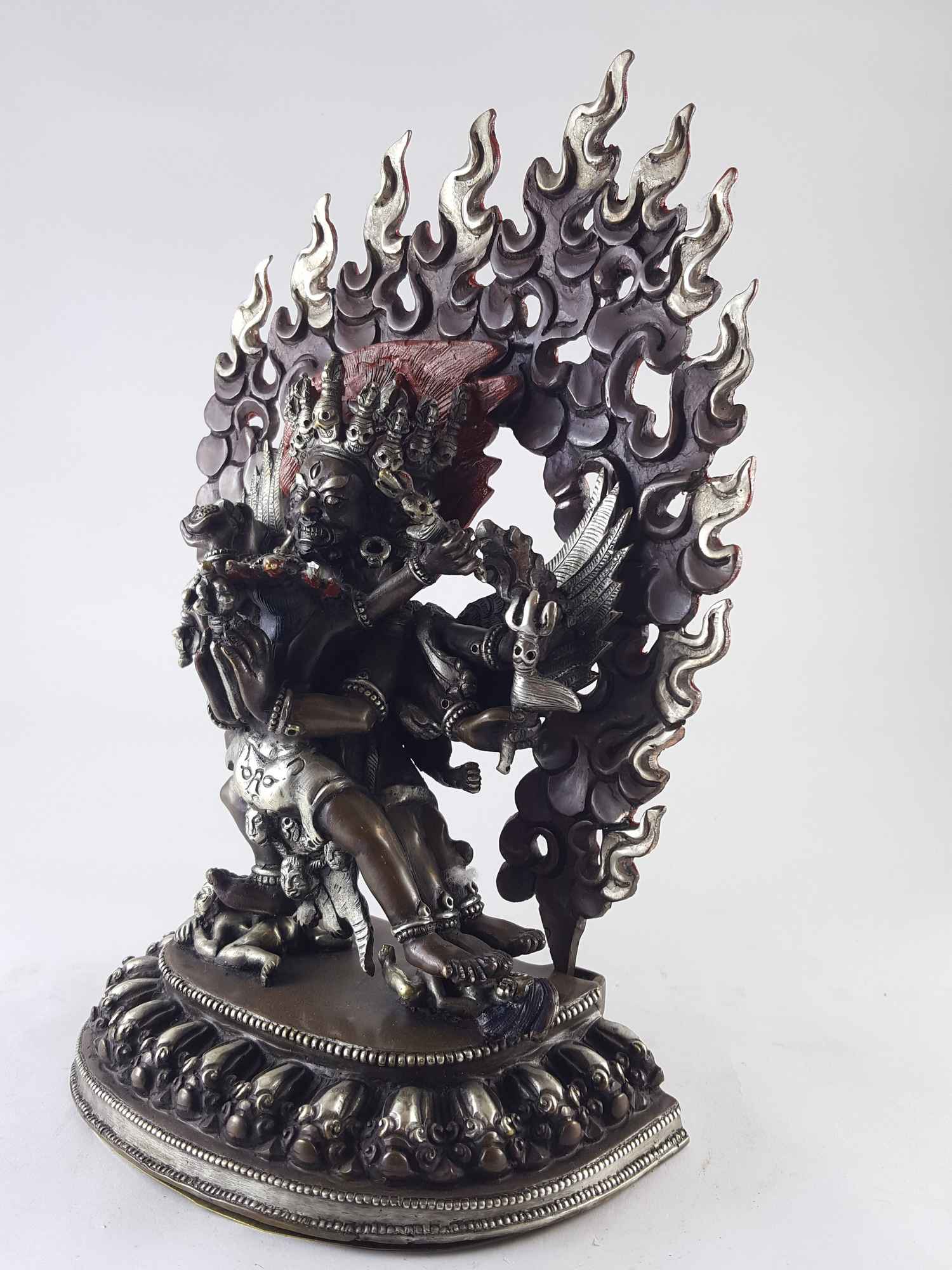 Vajrakilaya - Dorje Phurba - Heruka Statue- Copper Silver Plated Oxidized