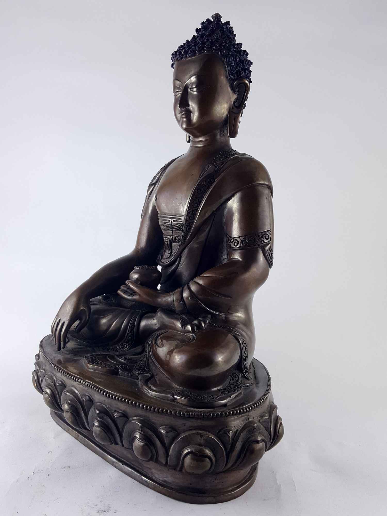 Shakyamuni Buddha Statue - Copper Oxidized
