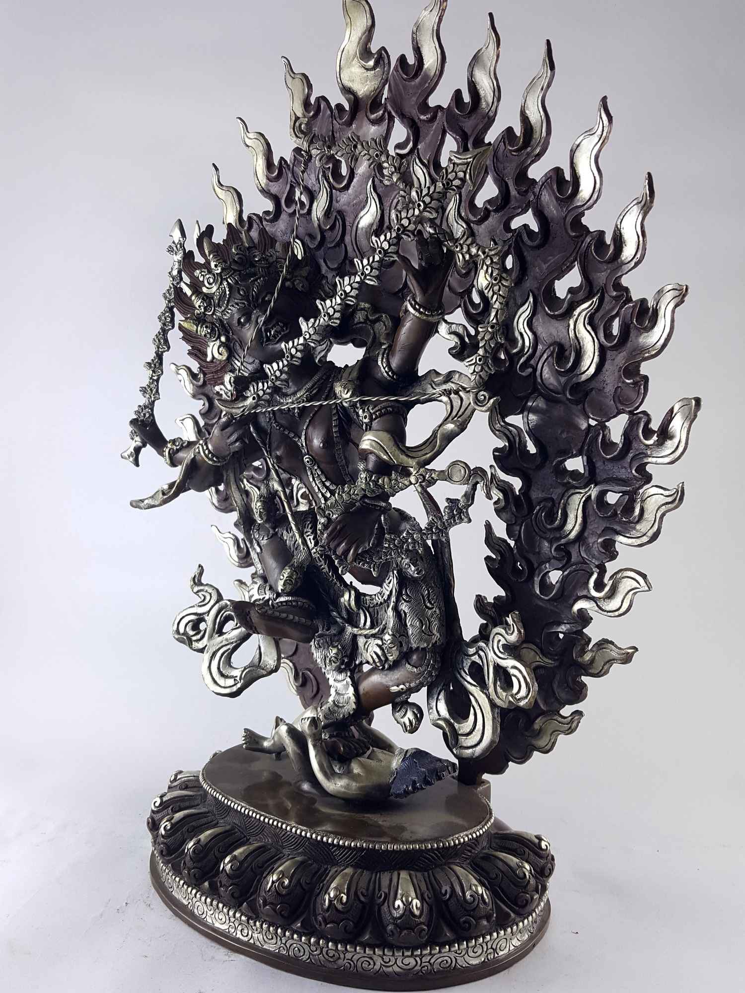 Kurkulla Statue- Copper Silver Plated Oxidized