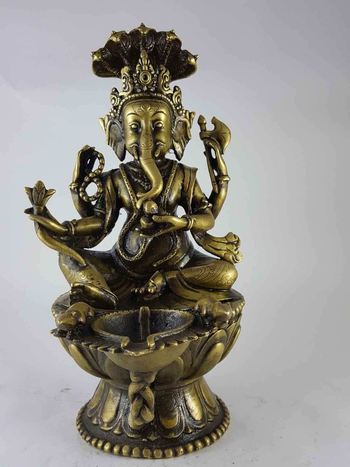 feine 1000-armige Ganesha Miniatur Buddha-Statue aus NEPAL SILBER Schöne 