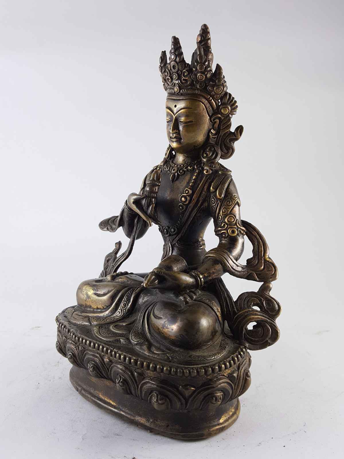 Antique Copper Vajrasattva Statue, <span Style=