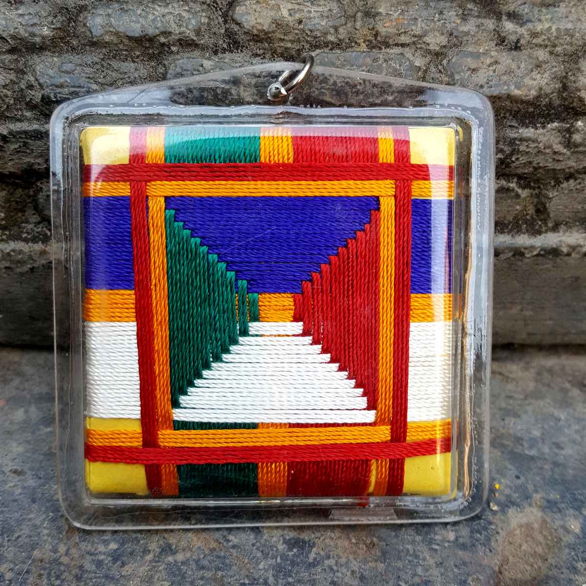 Vajrapani - Large Tibetan Mantra Amulet With Hard Plastic Coat