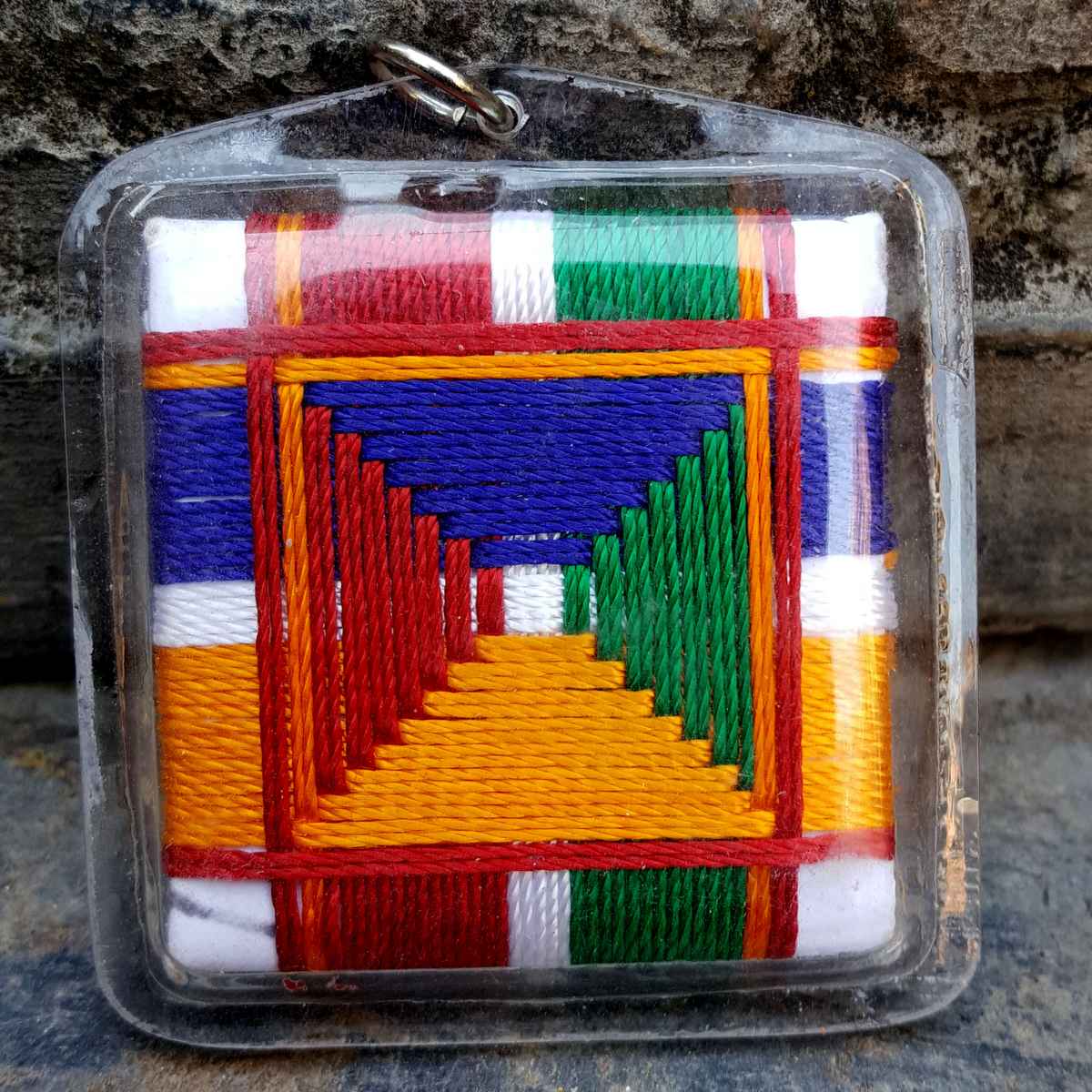 Chenrezig - Tibetan Mantra Amulet With Hard Plastic Coat