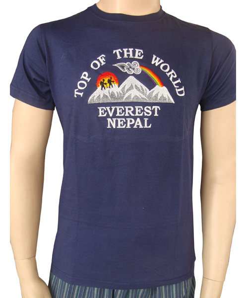 Assassin spiller Hub Nepali Cotton Round Neck T-shirt everest Nepal Embroidery } | Price: US$3.2  | Cotton Garments | Kurta, Tshirt, Tops, Material: Cotton