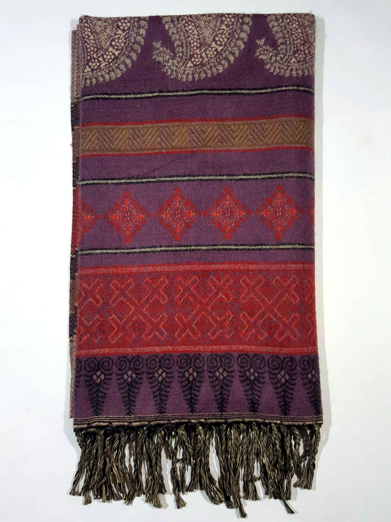 Dhaka Shawl, Multicolor Durable Acrylic Shawl <span Style=