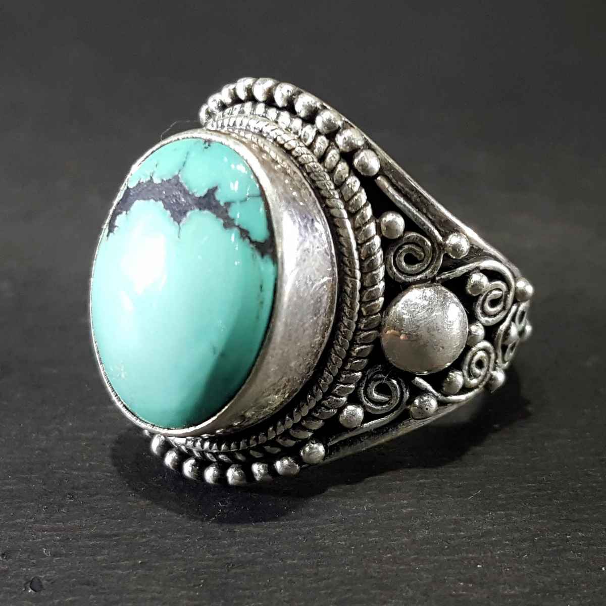 Tibetan Tourquise Silver Handmade Ring